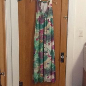 Long silky halter style dress